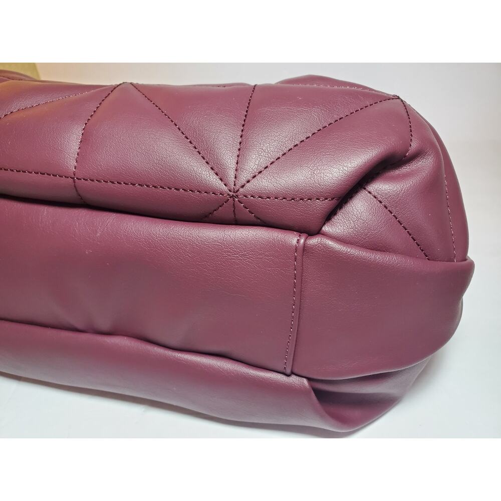 Simply Vera Vera Wang Collection Burgandy Quilted Buena Satchel Crossbody Bag - Picture 15 of 16